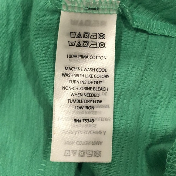 Rachel Zoe 100% Pima Cotton Cropped T-Shirt Tee Green S - Picture 6 of 6